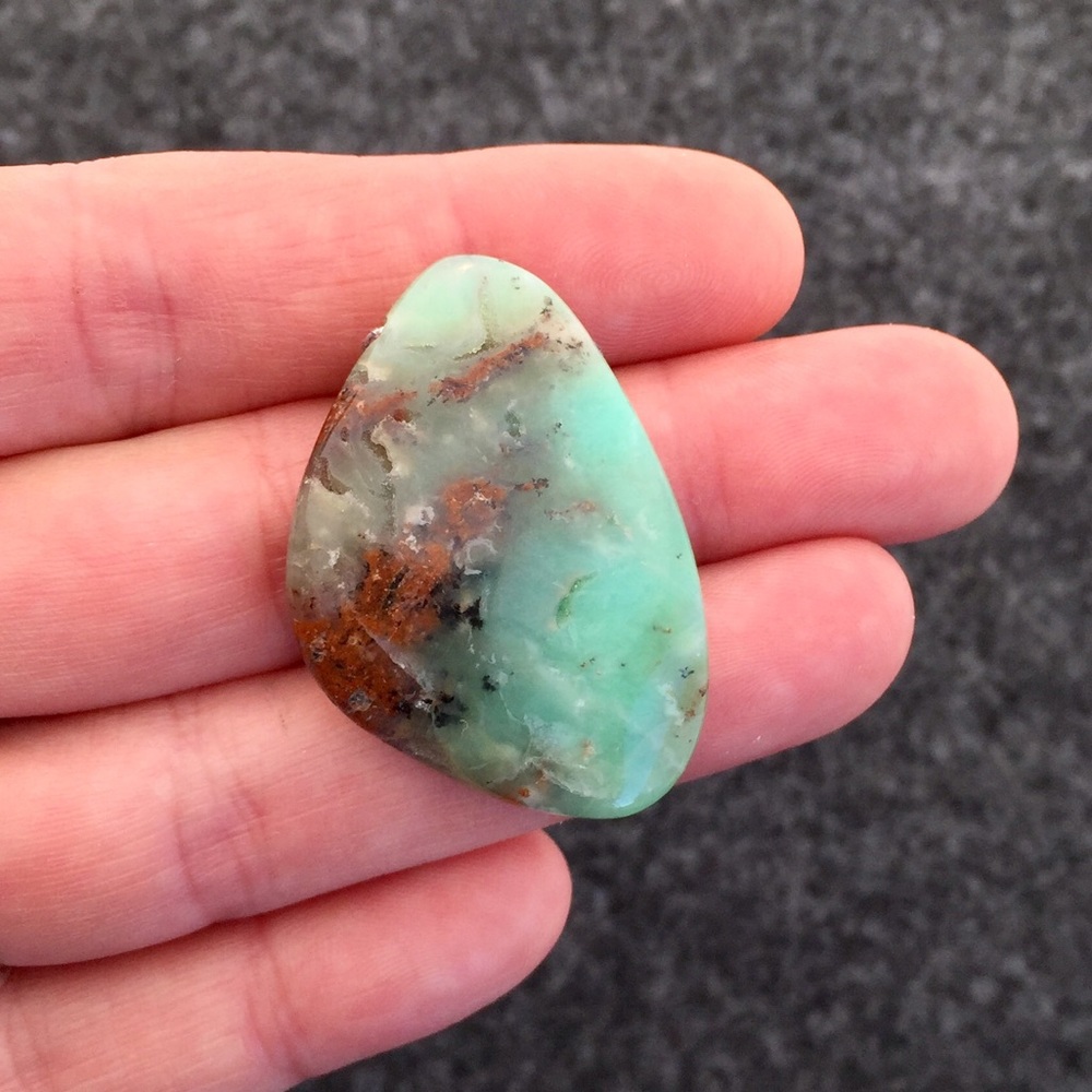 Large Chrysoprase Triangular Pendant - Natural - image 1
